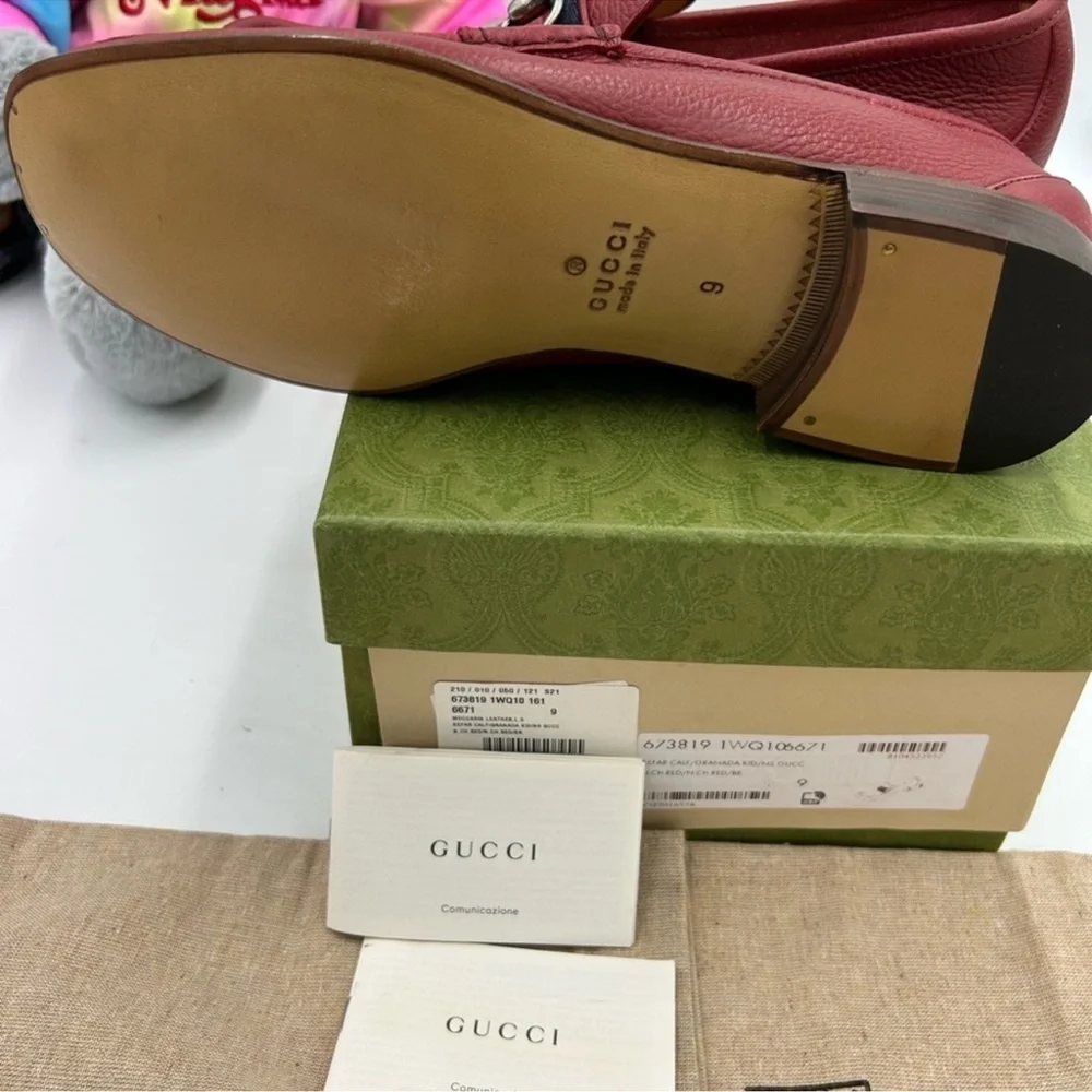 Men’s Gucci Horsebit, web striped loafer size 9 fits 10 US made in Italy
